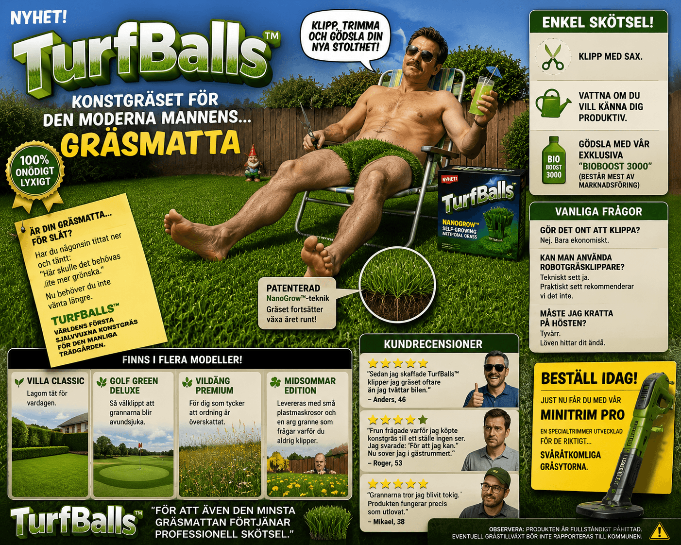 NYHET! TurfBalls™ – Konstgräset för den moderna mannens... gräsmatta